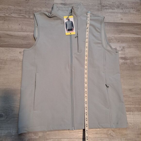 32 Degrees Heat Men's Tech Vest Gray 3 Zipper Pockets Size S NWT - Picture 6 of 9